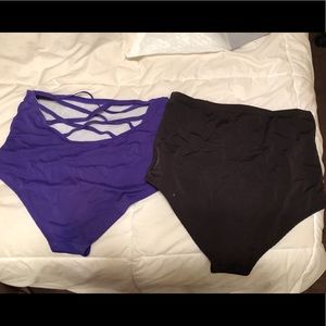 2 urban outfitters high waisted bikini bottoms